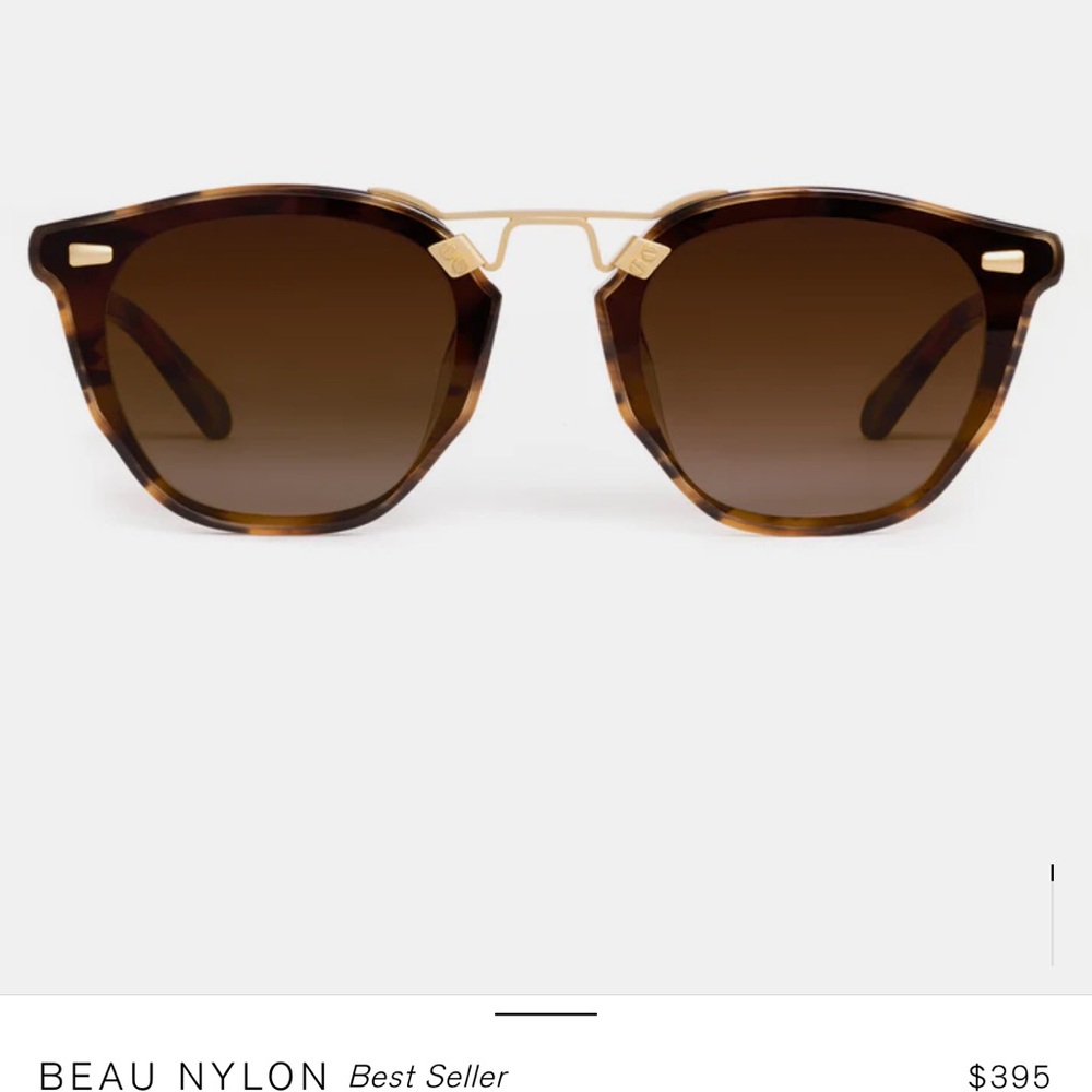 KREWE Beau Nylon Sunglasses in Tortoise and Gold